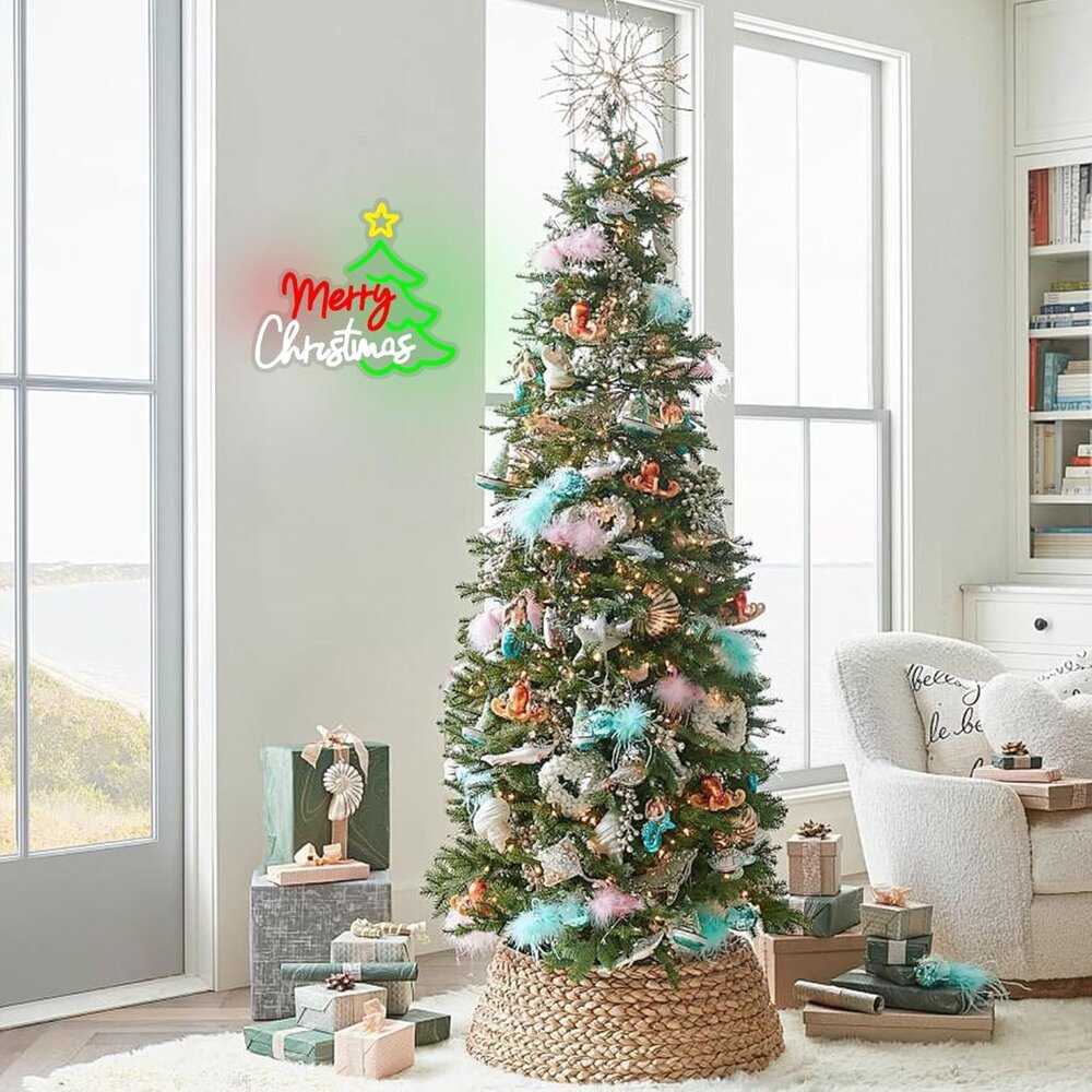 New Merry Christmas Neon Sign, Colorful Christmas Tree LED Light for Wall Decor - Picture 5 of 7